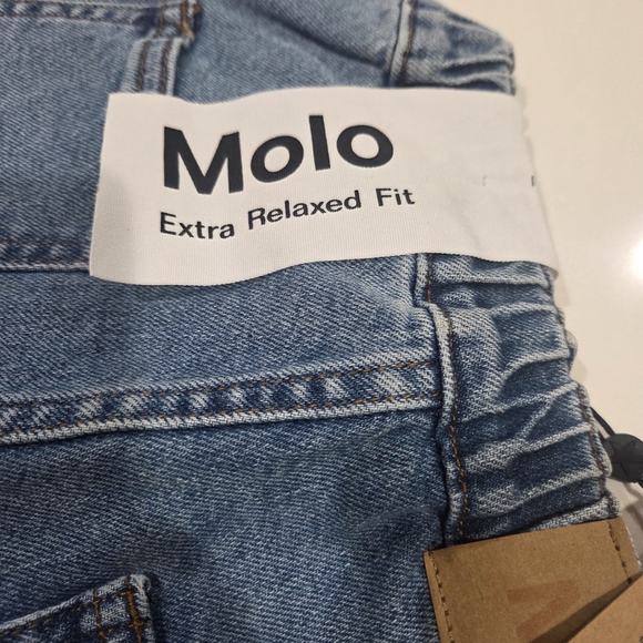 MOLO Girl's ALYNA Medium Blue Chambray Elasticized Waist Cargo Jeans, Sz 7 YRS - Picture 6 of 14